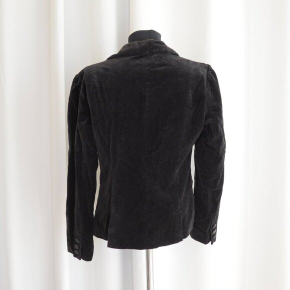 Vintage Y2K Black Velvet Gap Blazer Sz 8 - Picture 4 of 9